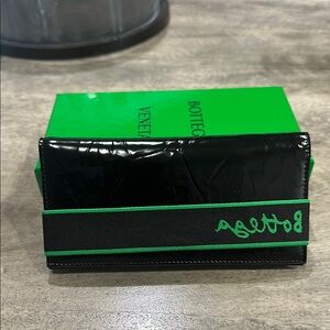 Bottega Veneta Black and Green Wallet